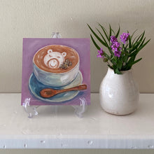 Load image into Gallery viewer, &quot;Bear Latte&quot; 6x6 original painting
