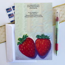 Load image into Gallery viewer, &quot;Strawberry Duo&quot; notecard
