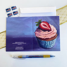 Load image into Gallery viewer, &quot;Strawberry Cupcake&quot; notecard
