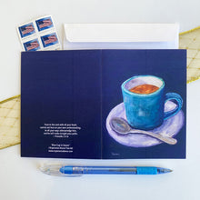 Load image into Gallery viewer, &quot;Blue Cup in Saucer&quot; notecard

