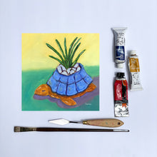 Load image into Gallery viewer, &quot;Little Turtle Planter&quot; giclee print
