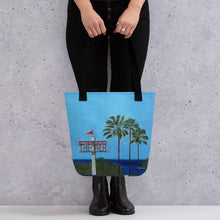Load image into Gallery viewer, Fine Art Tote Bag, &quot;This Way to Redondo Beach Pier&quot;, from original artwork by Esperanza Deese
